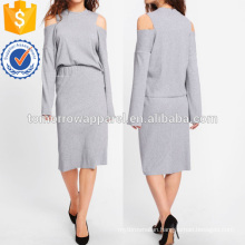 Open Shoulder Ribbed Tee & Skirt Set Manufacture Wholesale Fashion Women Apparel (TA4105SS)